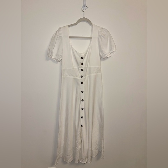 ASTR The Label White linen blend midi Pippa dress costal cowgirl medium - Picture 3 of 13